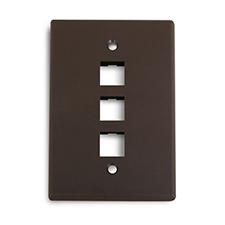 Wirepath™ 3-Port Midi Wall Plate - Brown                                                                                      
