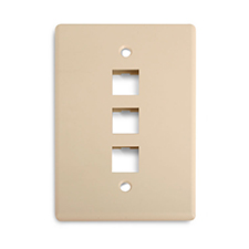 Wirepath™ 3-Port Midi Wall Plate - Ivory                                                                                      
