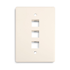 Wirepath™ 3-Port Midi Wall Plate - Light Almond