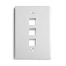 Wirepath™ 3-Port Midi Wall Plate - White