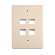 Wirepath™ 4-Port Midi Wall Plate - Almond
