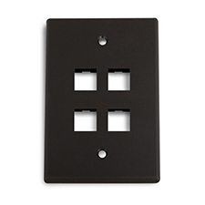 Wirepath™ 4-Port Midi Wall Plate - Black