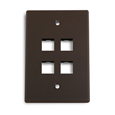 Wirepath™ 4-Port Midi Wall Plate - Brown                                                                                      