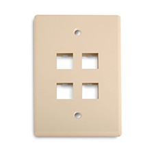 Wirepath™ 4-Port Midi Wall Plate - Ivory                                                                                      