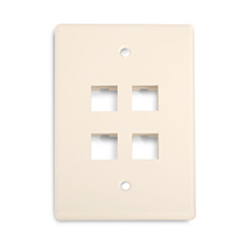 Wirepath™ 4-Port Midi Wall Plate - Light Almond