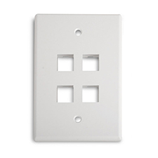 Wirepath™ 4-Port Midi Wall Plate - White