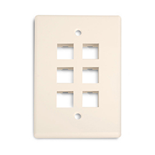 Wirepath™ 6-Port Midi Wall Plate - Light Almond