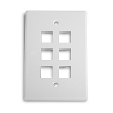 Wirepath™ 6-Port Midi Wall Plate - White
