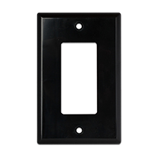 Wirepath™ Midi Decorative Single Gang Wall Plate - Black 