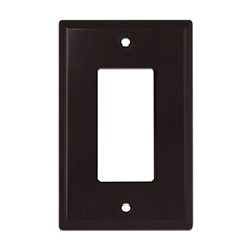 Wirepath™ Midi Decorative Single Gang Wall Plate - Brown 