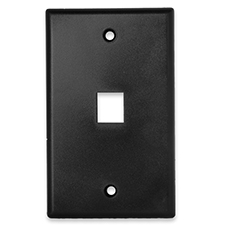 Wirepath™ 1-Port Keystone Wall Plate - Black 