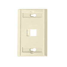 Wirepath™ 1-Port Keystone Wall Plate With Icon Tabs - Ivory