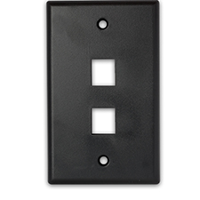 Wirepath™ 2-Port Keystone Wall Plate - Black 