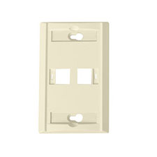 Wirepath™ 2-Port Keystone Wall Plate With Icon Tabs - Ivory