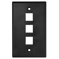 Wirepath™ 3-Port Keystone Wall Plate - Black 