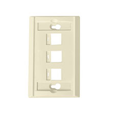 Wirepath™ 3-Port Keystone Wall Plate With Icon Tabs - Ivory