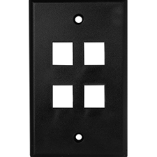 Wirepath™ 4-Port Keystone Wall Plate - Black