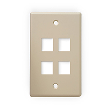 Wirepath™ 4-Port Keystone Wall Plate - Ivory                                                                                  