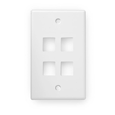 Wirepath™ 4-Port Keystone Wall Plate - White