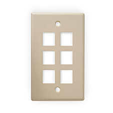 Wirepath™ 6-Port Keystone Wall Plate - Ivory                                                                                  