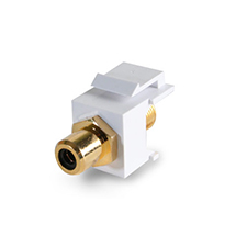 Wirepath™ Gold-Plated F-Connector to RCA Jack Keystone Insert (Black RCA) 