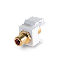 Wirepath™ Gold-Plated F-Connector to RCA Jack Keystone Insert (Red RCA) 