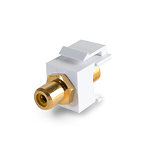 Wirepath™ Gold-Plated F-Connector to RCA Jack Keystone Insert (Yellow RCA) 