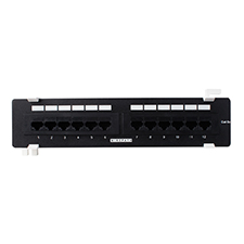 Wirepath™ Wall Mount  RJ45 Cat5e Patch Panel - 12 Port 