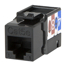 Wirepath™ Cat 5e RJ45 UTP Keystone Insert - 90 Degree (Black) 