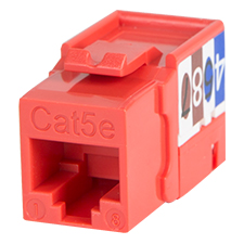 Wirepath™ Cat 5e RJ45 UTP Keystone Insert - 90 Degree (Red)                                                                   