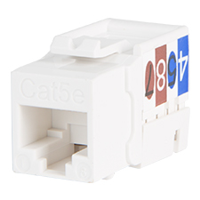 Wirepath™ Cat 5e RJ45 UTP Keystone Insert - 90 Degree (White)                                                                 