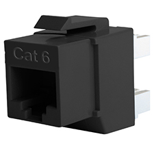 Wirepath™ Cat 6 RJ45 UTP Keystone Insert - 180 Degree (Black)                                                                 
