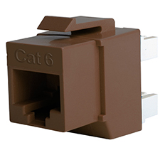 Wirepath™ Cat 6 RJ45 UTP Keystone Insert - 180 Degree (Brown) 