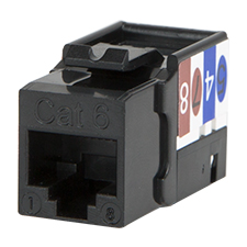 Acoplador en línea formato Keystone Cat6 UTP RJ45-RJ45 negro