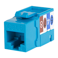 Wirepath™ Cat 6 RJ45 UTP Keystone Insert - 90 Degree (Blue) 