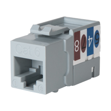 Wirepath™ Cat 6 RJ45 UTP Keystone Insert - 90 Degree (Gray) 