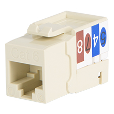 Wirepath™ Cat 6 RJ45 UTP Keystone Insert - 90 Degree (Ivory) 