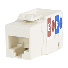 Wirepath™ Cat 6 RJ45 UTP Keystone Insert - 90 Degree (Light Almond) 