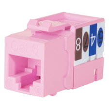 Wirepath™ Cat 6 RJ45 UTP Keystone Insert - 90 Degree (Pink) 