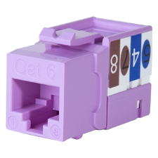 Wirepath™ Cat 6 RJ45 UTP Keystone Insert - 90 Degree (Purple) 