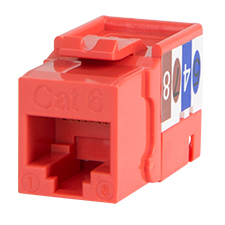 Wirepath™ Cat 6 RJ45 UTP Keystone Insert - 90 Degree (Red) 