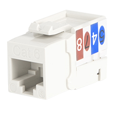 Wirepath™ Cat 6 RJ45 UTP Keystone Insert - 90 Degree (White) 