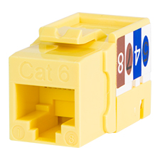 Wirepath™ Cat 6 RJ45 UTP Keystone Insert - 90 Degree (Yellow) 