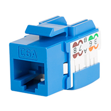 Wirepath™ Cat6a RJ45 UTP Keystone Insert - 90 Degree – Blue 