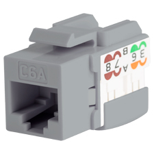 Wirepath™ Cat6a RJ45 UTP Keystone Insert - 90 Degree Grey 