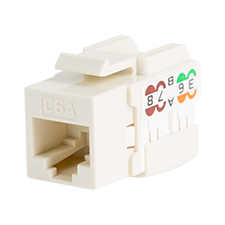 Wirepath™ Cat6a RJ45 UTP Keystone Insert - 90 Degree – Light Almond 