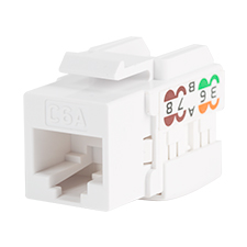 Wirepath™ Cat6a RJ45 UTP Keystone Insert - 90 Degree – White 