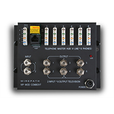 Wirepath™ Powered 1 x 6 Telephone and 2 x 6 Video Distribution Module 