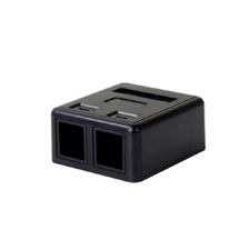 Wirepath™ Surface Mount Box - Black (2 Port) 