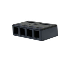 Wirepath™ Surface Mount Box - Black (4 Port) 